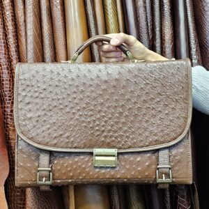 کیف اداری چرمی با چرم شتر مرغ